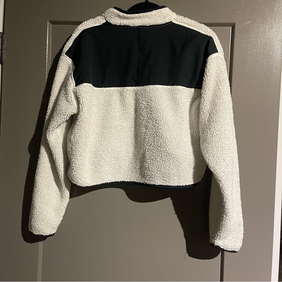 Nike Sportswear Quarter Zip Fleece Sherpa Cropped Sweater Sz Large Retro 90s - Picture 9 of 12